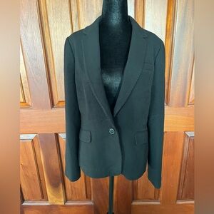 HOBBS Womens 1 Button Textured Blazer Jacket UK 12 /US 8 Medium Black Business